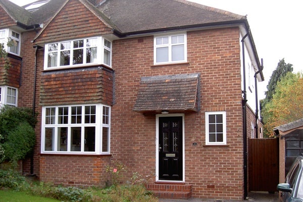 white aluminium windows installed in home